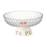 Maxbell Fruit Bowl Organization Fruit Tray Pedestal Bowl for Dessert Farmhouse Party Transparent White