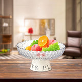 Maxbell Fruit Bowl Organization Fruit Tray Pedestal Bowl for Dessert Farmhouse Party Transparent White