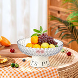 Maxbell Fruit Bowl Organization Fruit Tray Pedestal Bowl for Dessert Farmhouse Party Transparent White
