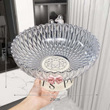 Maxbell Fruit Bowl Organization Fruit Tray Pedestal Bowl for Dessert Farmhouse Party Transparent White