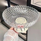 Maxbell Fruit Bowl Organization Fruit Tray Pedestal Bowl for Dessert Farmhouse Party Transparent White