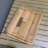 Maxbell Cake Stand with Lid Wood Pie Cheese Display Plate for Wedding Birthday Party