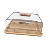 Maxbell Cake Stand with Lid Wood Pie Cheese Display Plate for Wedding Birthday Party