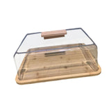 Maxbell Cake Stand with Lid Wood Pie Cheese Display Plate for Wedding Birthday Party