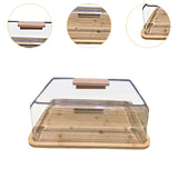 Maxbell Cake Stand with Lid Wood Pie Cheese Display Plate for Wedding Birthday Party