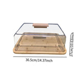 Maxbell Cake Stand with Lid Wood Pie Cheese Display Plate for Wedding Birthday Party