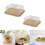 Maxbell Cake Display Stand with Clear Lid Butter Cheese Dish for Candy Dessert Cakes L