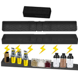 Maxbell Stove Top Magnetic Rack Storage Organization Easy to Use Seasoning Organizer Black