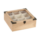 Maxbell Tea Bag Organizer Rustic with 9 Compartments for Countertop Living Room Home