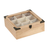 Maxbell Tea Bag Organizer Rustic with 9 Compartments for Countertop Living Room Home