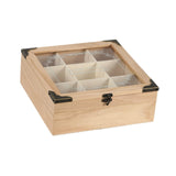 Maxbell Tea Bag Organizer Rustic with 9 Compartments for Countertop Living Room Home