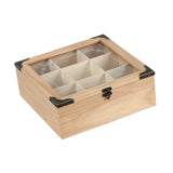 Maxbell Tea Bag Organizer Rustic with 9 Compartments for Countertop Living Room Home