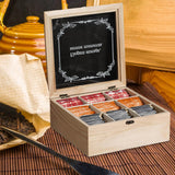 Maxbell Tea Bag Organizer Rustic with 9 Compartments for Countertop Living Room Home