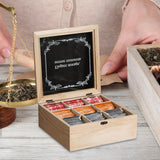 Maxbell Tea Bag Organizer Rustic with 9 Compartments for Countertop Living Room Home