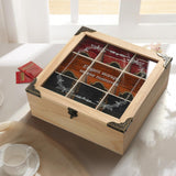 Maxbell Tea Bag Organizer Rustic with 9 Compartments for Countertop Living Room Home