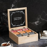 Maxbell Tea Bag Organizer Rustic with 9 Compartments for Countertop Living Room Home