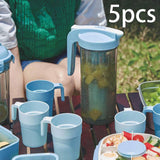 Maxbell Cold Water Jug with Handle Leak-proof Juice Container for Dining Cafe Picnic Ice Blue