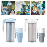 Maxbell Cold Water Jug with Handle Leak-proof Juice Container for Dining Cafe Picnic Ice Blue