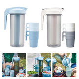 Maxbell Cold Water Jug with Handle Leak-proof Juice Container for Dining Cafe Picnic Ice Blue