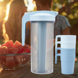 Maxbell Cold Water Jug with Handle Leak-proof Juice Container for Dining Cafe Picnic Ice Blue