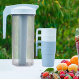Maxbell Cold Water Jug with Handle Leak-proof Juice Container for Dining Cafe Picnic Ice Blue
