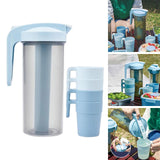 Maxbell Cold Water Jug with Handle Leak-proof Juice Container for Dining Cafe Picnic Ice Blue