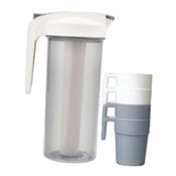 Maxbell Cold Water Jug with Handle Leak-proof Juice Container for Dining Cafe Picnic White