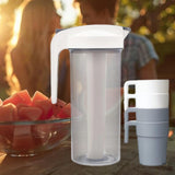 Maxbell Cold Water Jug with Handle Leak-proof Juice Container for Dining Cafe Picnic White