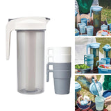 Maxbell Cold Water Jug with Handle Leak-proof Juice Container for Dining Cafe Picnic White