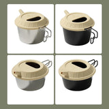 Maxbell Silicone Lid for Camping Bowl Lightweight Reusable Tableware Utensil Pot Lid Beige