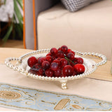 Maxbell Round Serving Tray Dish Cosmetic Storage Tray for Living Room Party Bathroom