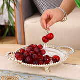 Maxbell Round Serving Tray Dish Cosmetic Storage Tray for Living Room Party Bathroom