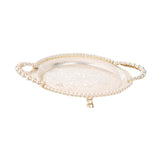 Maxbell Round Serving Tray Dish Cosmetic Storage Tray for Living Room Party Bathroom