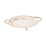 Maxbell Round Serving Tray Dish Cosmetic Storage Tray for Living Room Party Bathroom