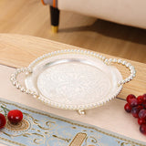 Maxbell Round Serving Tray Dish Cosmetic Storage Tray for Living Room Party Bathroom