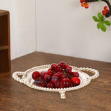 Maxbell Round Serving Tray Dish Cosmetic Storage Tray for Living Room Party Bathroom