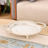 Maxbell Round Serving Tray Dish Cosmetic Storage Tray for Living Room Party Bathroom