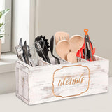 Maxbell Wooden Cutlery Holder Flatware Organizer for Restaurant Counters Dining Room White