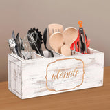 Maxbell Wooden Cutlery Holder Flatware Organizer for Restaurant Counters Dining Room White