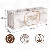 Maxbell Wooden Cutlery Holder Flatware Organizer for Restaurant Counters Dining Room White