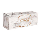 Maxbell Wooden Cutlery Holder Flatware Organizer for Restaurant Counters Dining Room White