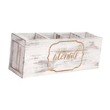 Maxbell Wooden Cutlery Holder Flatware Organizer for Restaurant Counters Dining Room White