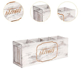 Maxbell Wooden Cutlery Holder Flatware Organizer for Restaurant Counters Dining Room White
