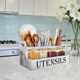 Maxbell Wooden Utensil Holder Kitchen Decor Utensil Organizer for Jars Spoon Cutlery