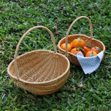 Maxbell Handmade Storage Basket Decorative Fruit Basket Large Capacity Picnic Hamper