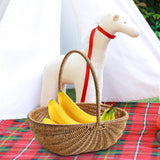 Maxbell Handmade Storage Basket Decorative Fruit Basket Large Capacity Picnic Hamper