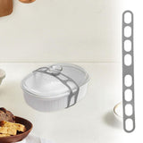 Maxbell Lid Latch for Crock Band Silicone Lid Latch Strap for Casserole Dish Pan Gray