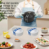 Maxbell Lid Latch for Crock Band Silicone Lid Latch Strap for Casserole Dish Pan Gray