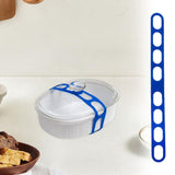 Maxbell Lid Latch for Crock Band Silicone Lid Latch Strap for Casserole Dish Pan Blue