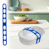 Maxbell Lid Latch for Crock Band Silicone Lid Latch Strap for Casserole Dish Pan Blue
